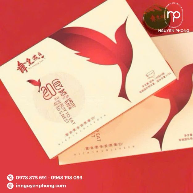 in card visit yến sào tone đỏ